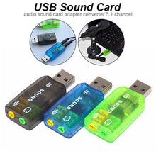 Charger l'image dans la galerie, Sound Card 5.1-Channel USB Audio Interface External 3.5mm Microphone Audio Adapter Soundcard for Laptop PS4 Headset USB