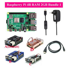 Charger l'image dans la galerie, Original Raspberry Pi 4 Model B Kit + Aluminum Case + Heat Sink + 3A Switch Power + Micro HDMI Option 64 32GB SD Card |Reader