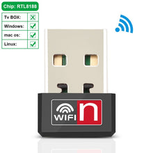 Charger l&#39;image dans la galerie, Mini USB WiFi Adapter MT7601 150Mbps Wi-Fi Adapter For PC USB Ethernet WiFi Dongle 2.4G Network Card Antena Wi Fi Receiver

