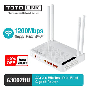 TOTOLINK Wifi Router A3002RU AC1200 Wireless Dual Band Gigabit Router with USB Port Wireless Routers Deliver from Russia