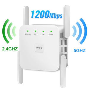 WiFi Repeater WiFi Extender 2.4G 5G Wireless WiFi Booster Wi Fi Amplifier 5ghz Wi Fi Signal Repeater Wi-Fi 1200Mpbs