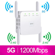 Charger l&#39;image dans la galerie, WiFi Repeater WiFi Extender 2.4G 5G Wireless WiFi Booster Wi Fi Amplifier 5ghz Wi Fi Signal Repeater Wi-Fi 1200Mpbs
