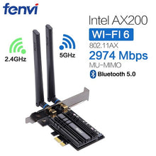 Charger l&#39;image dans la galerie, Dual band 2.4Gbps Wireless AX200NGW Network Wifi PCI-E 1X Card For Intel AX200 2.4G/5Ghz 802.11ac/ax Wi-fi Bluetooth 5.0 Adapter
