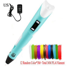 Charger l&#39;image dans la galerie, Dikale 3D Printing Pen DIY 3D Pen Pencil 3D Drawing Pen Stift PLA Filament For Kid Child Education Creative Toys Birthday Gifts
