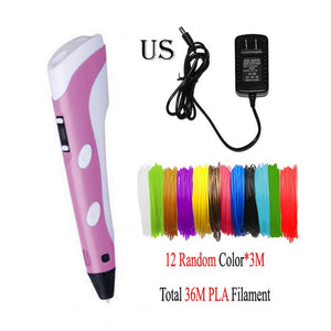 Dikale 3D Printing Pen DIY 3D Pen Pencil 3D Drawing Pen Stift PLA Filament For Kid Child Education Creative Toys Birthday Gifts
