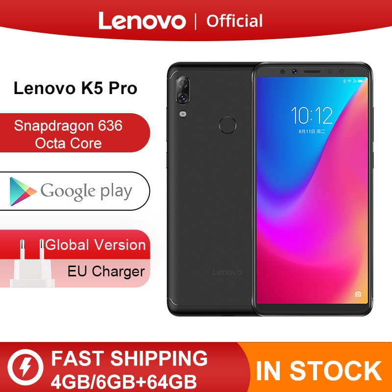 Original Global Version Lenovo K5 Pro 6GB RAM 64GB / 128GB Snapdragon 636 Octa Core Four Cameras 5.99 inch 4G LTE Smartphone