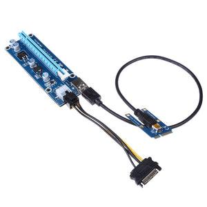 40cm USB 3.0 Mini PCI-E to PCIe PCI Express 1x to 16x Extender Riser Raiser Card Adapter SATA 6Pin Power Cable for BTC Mining