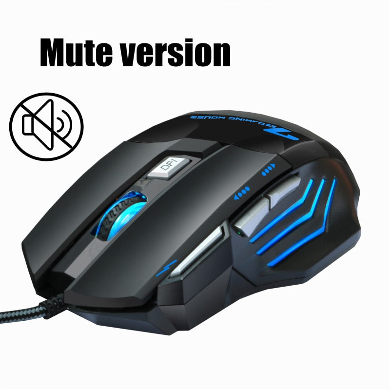 ZUOYA 5500 DPI Gaming Mouse 7 Button LED Optical Wired USB Mouse Mice Game Mouse Silent/sound Mause For PC Computer Pro Gamer
