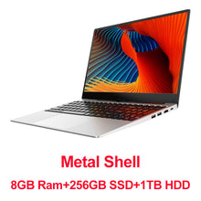 Charger l&#39;image dans la galerie, 15.6 Inch Intel i7 Laptop 8GB/16GB RAM 512GB 1TB HDD Metal Body1080P Windows 10 layout Keyboard Dual Band WiFi Gaming Laptop
