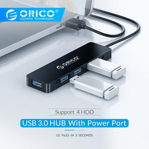 ORICO High Speed 4 Ports USB 3.0 HUB With Power Supply Port USB2.0 Splitter OTG Adapter for iMac Laptop Desktop Accessories