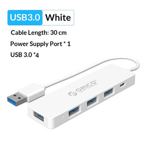 ORICO High Speed 4 Ports USB 3.0 HUB With Power Supply Port USB2.0 Splitter OTG Adapter for iMac Laptop Desktop Accessories