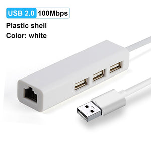 OFCCOM USB Ethernet USB 3.0 2.0 to RJ45 Hub 10/100/1000M Ethernet Adapter Network Card USB Lan For Macbook Windows