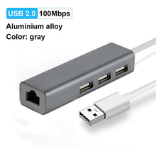 Charger l&#39;image dans la galerie, OFCCOM USB Ethernet USB 3.0 2.0 to RJ45 Hub 10/100/1000M Ethernet Adapter Network Card USB Lan For Macbook Windows
