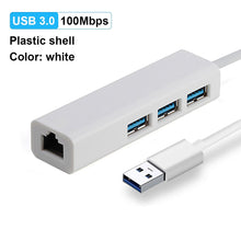 Charger l&#39;image dans la galerie, OFCCOM USB Ethernet USB 3.0 2.0 to RJ45 Hub 10/100/1000M Ethernet Adapter Network Card USB Lan For Macbook Windows
