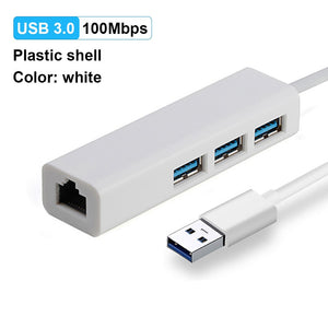 OFCCOM USB Ethernet USB 3.0 2.0 to RJ45 Hub 10/100/1000M Ethernet Adapter Network Card USB Lan For Macbook Windows