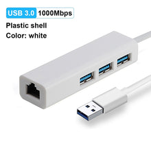 Charger l&#39;image dans la galerie, OFCCOM USB Ethernet USB 3.0 2.0 to RJ45 Hub 10/100/1000M Ethernet Adapter Network Card USB Lan For Macbook Windows
