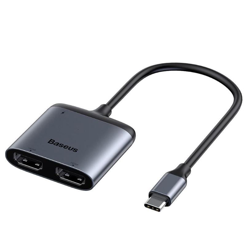 Baseus 4K USB C to HDMI Adapter Type-C to Dual HDMI Dispaly PD Fast Charge Adapter HUB Docking Station Concerter Cable
