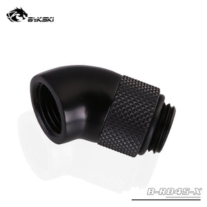 BYKSKI Black Glod Silver G1/4'' thread 45 degree Rotary Fitting Adapter Rotating 45 degrees water cooling Adaptors
