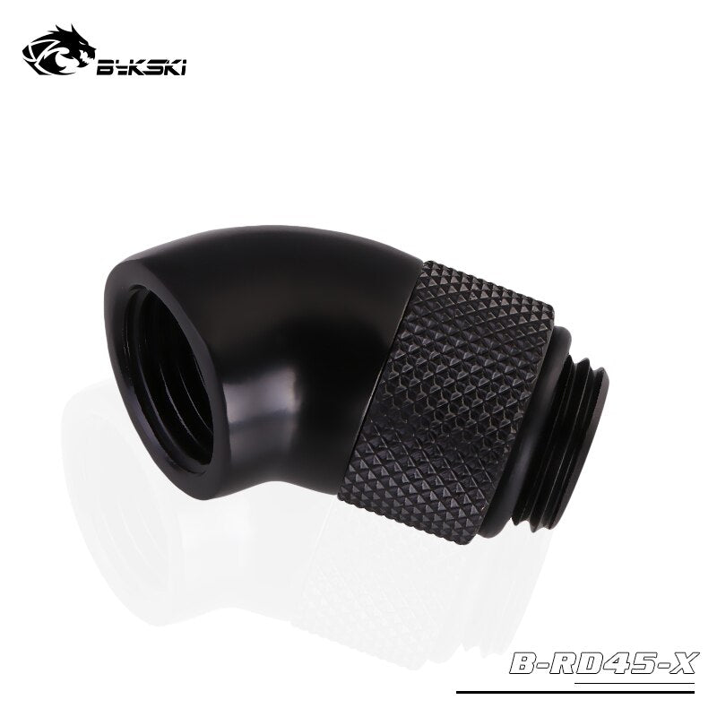 BYKSKI Black Glod Silver G1/4'' thread 45 degree Rotary Fitting Adapter Rotating 45 degrees water cooling Adaptors