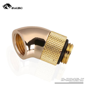 BYKSKI Black Glod Silver G1/4'' thread 45 degree Rotary Fitting Adapter Rotating 45 degrees water cooling Adaptors