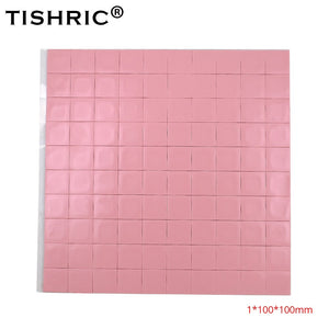 TISHRIC Hot Sale Red GPU CPU Thermal Pads 1mm Cooler Conductive Silicone pad Heatsink 100*100*1mm PC Fan Cooling Heat sink
