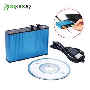 GOOJODOQ Professional USB Sound Card 6 Channel 5.1 Optical External Audio Card Converter CM6206 Chipset for Laptop Desktop
