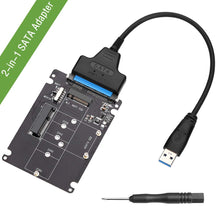 Charger l&#39;image dans la galerie, Onvian M.2 NGFF or MSATA to SATA 3.0 Adapter USB 3.0 to 2.5 SATA Hard Disk 2 in 1 Converter Reader Card with Cable for PC Laptop
