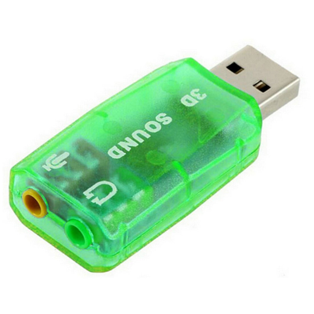 Sound Card 5.1-Channel USB Audio Interface External 3.5mm Microphone Audio Adapter Soundcard for Laptop PS4 Headset USB