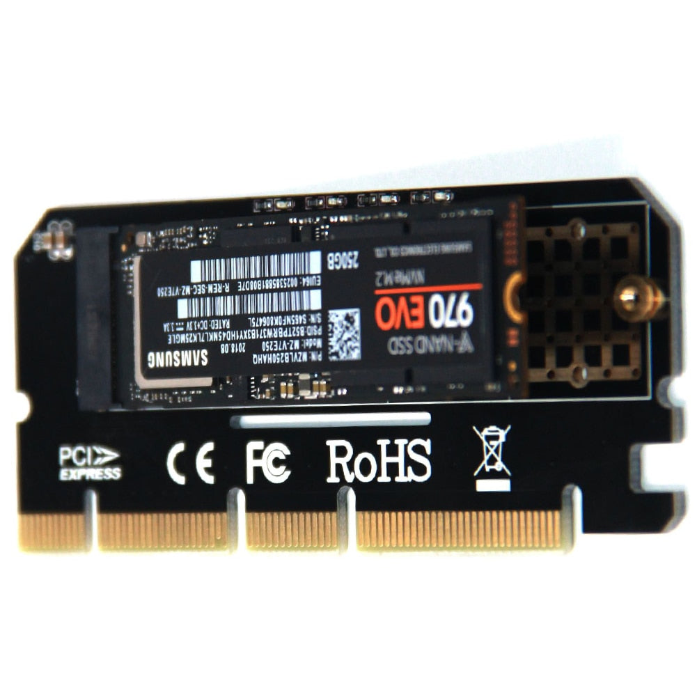 Expansion Card Led Full Speed PCI Express Network Computer Support M Key Adapter Interface M.2 NVMe SSD  To PCIE 3.0 X16