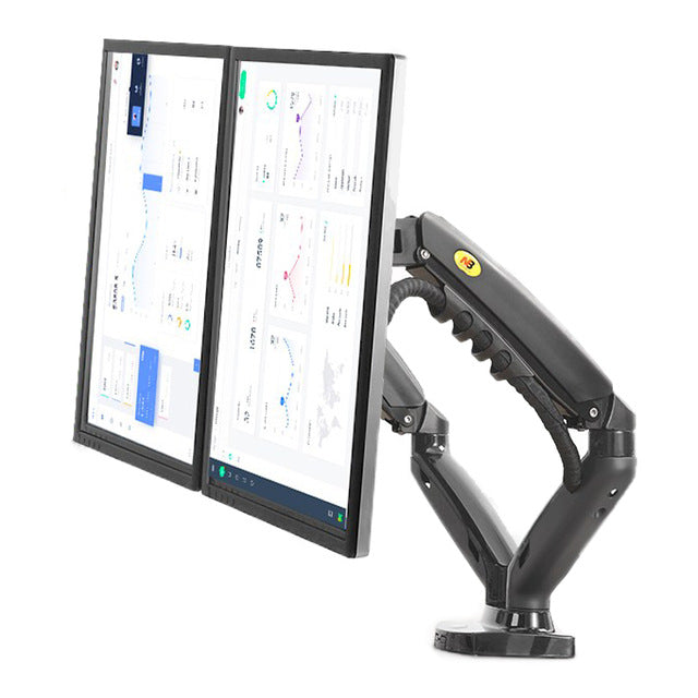 2019 New NB F160 Dual Monitor Holder Full Motion Dual Arm Monitor Support 17-27 inch Monitor Mount Bracket Load 2-9 kgs each