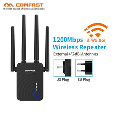 Charger l&#39;image dans la galerie, Long Range Extender 802.11ac Wireless WiFi Repeater Wi Fi Booster 2.4G/5Ghz Wi-Fi Amplifier 300/1200 M wifi router Access point
