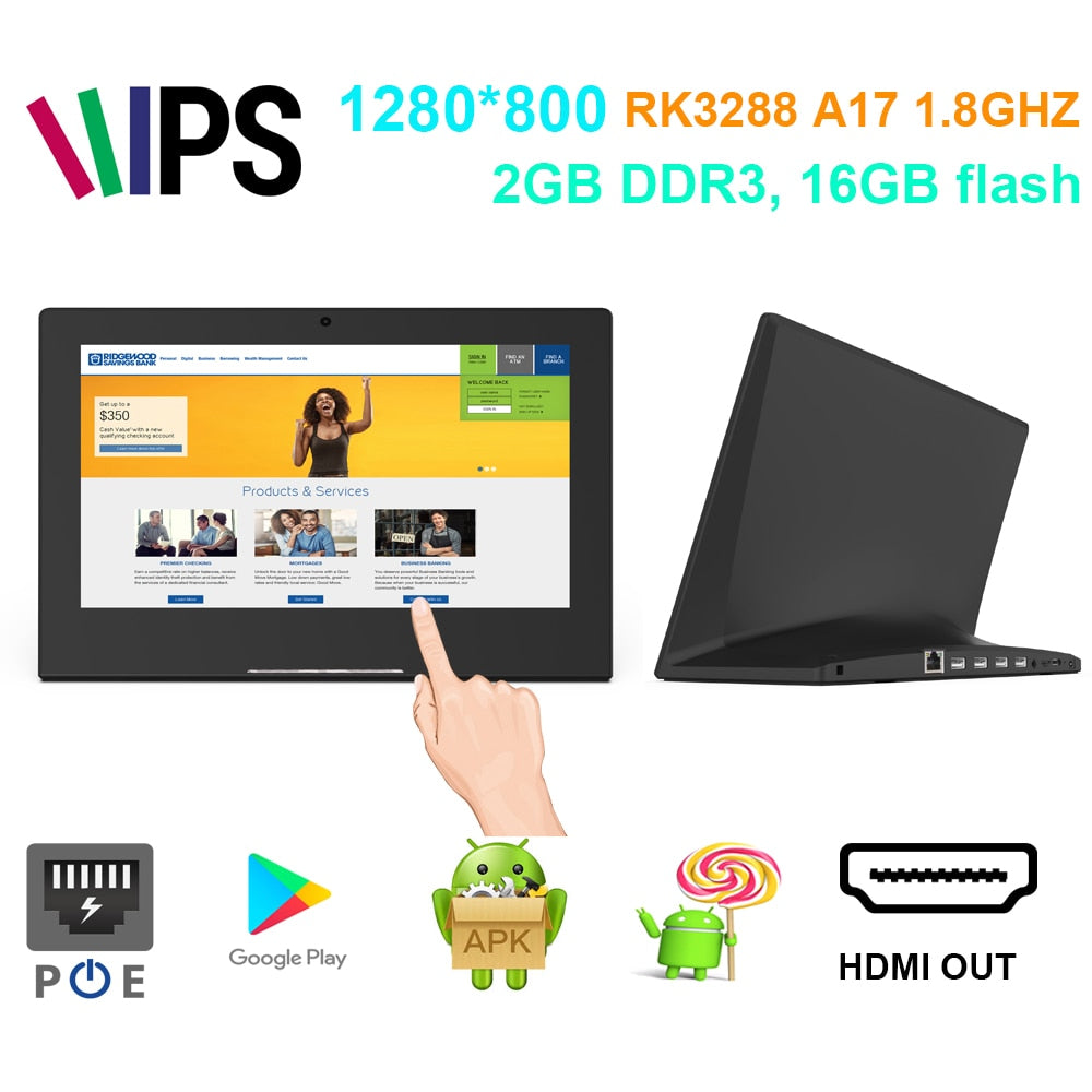10 inch desktop commercial android POE tablet pc (1980*1080,Rockchip3288, 2GB DDR3, 16GB flash, USB, HDMI out, wifi, RJ45)